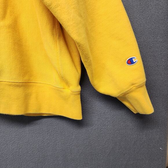 Champion Reverse Weave Sweatshirt Mens XXL 2XL Yellow Heavyweight Distressed - Picture 10 of 15